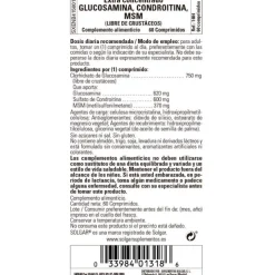 SOLGAR Glucosamina Condroitina MSM Concentrado 60 Comprimidos