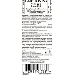 SOLGAR L-Metionina 500mg (30 Cápsulas Vegetales)