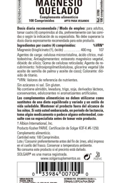 SOLGAR Magnesio Quelado 100 Comprimidos