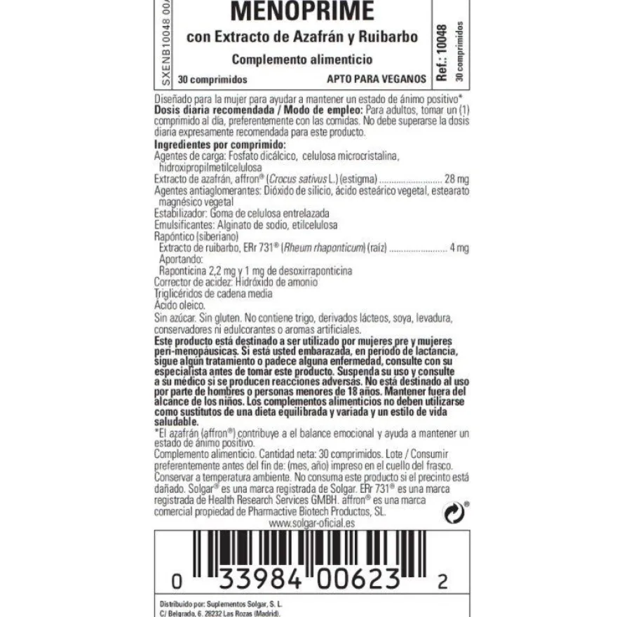 SOLGAR MenoPrime 30 mini comprimidos