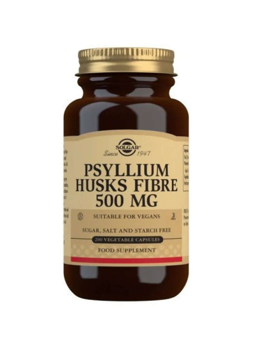 SOLGAR Psyllium Fibra de Cáscara 500mg (200 cápsulas vegetales)