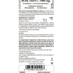 SOLGAR Rose Hips C 1000mg Vitamina C con Escaramujo (100 Comprimidos)
