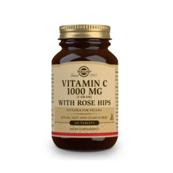 SOLGAR Rose Hips C 1000mg Vitamina C con Escaramujo (100 Comprimidos)