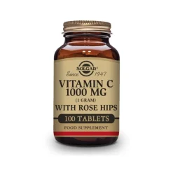 SOLGAR Rose Hips C 1000mg Vitamina C con Escaramujo (100 Comprimidos)