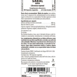 SOLGAR Sabal Extracto de Baya Saw Palmetto (Serenoa Repens) 100 Cápsulas Vegetales