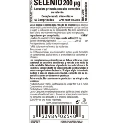 SOLGAR Selenio en Levadura 200mcg 50 Comprimidos