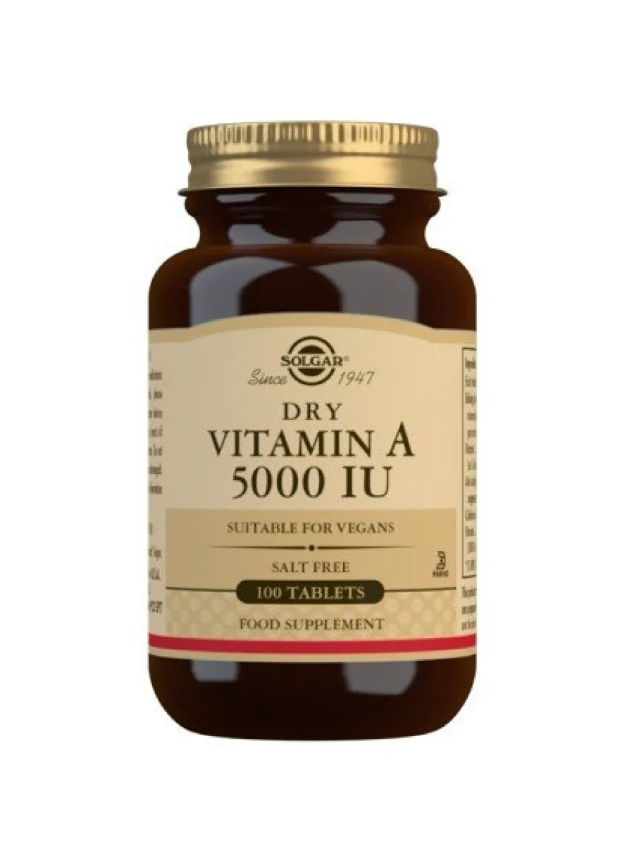 SOLGAR Vitamina A Seca 5000 UI (100 Comprimidos)