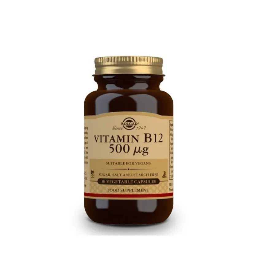 SOLGAR Vitamina B12 500μg (Cianocobalamina) 50 cápsulas vegetales