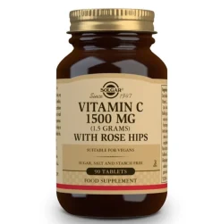 SOLGAR Vitamina C con Rose Hips (Escaramujo) 1500mg (90 Comprimidos)