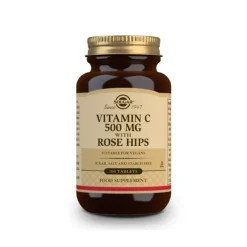 SOLGAR Vitamina C con Rose Hips (Escaramujo) 500mg (100 Comprimidos)