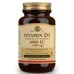 SOLGAR Vitamina D3 4000iu 120 Cápsulas Vegetales