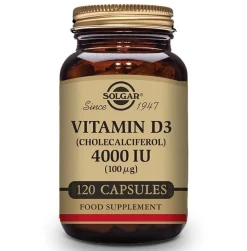 SOLGAR Vitamina D3 4000iu 120 Cápsulas Vegetales