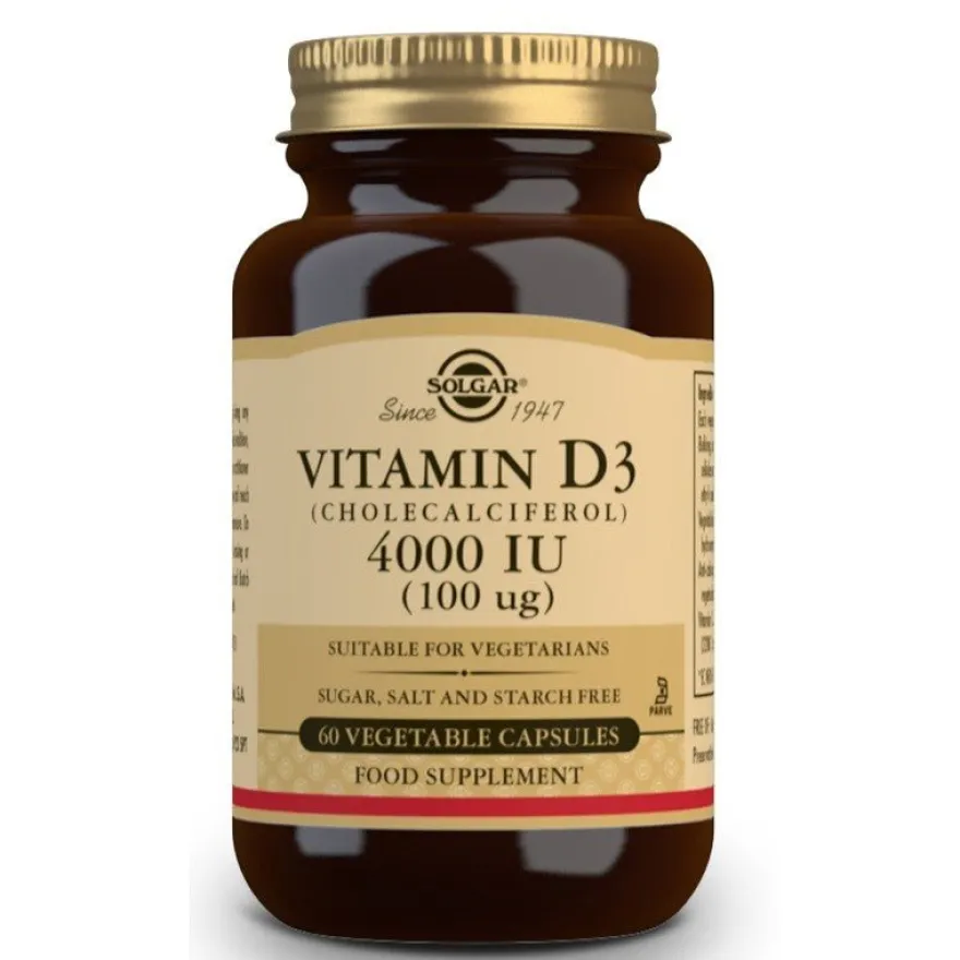 SOLGAR Vitamina D3 4000iu 60 Cápsulas Vegetales