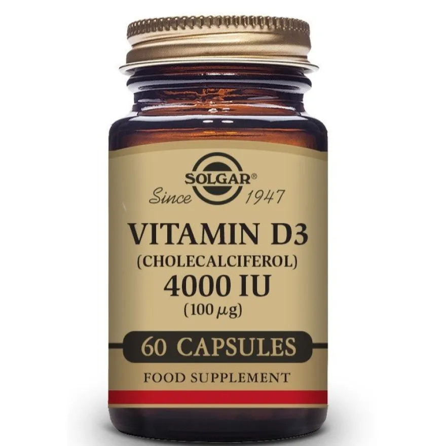 SOLGAR Vitamina D3 4000iu 60 Cápsulas Vegetales