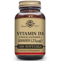 SOLGAR Vitamina D3 1000iu (25µg) 100 Cápsulas Blandas