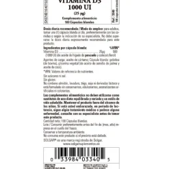 SOLGAR Vitamina D3 1000iu (25µg) 100 Cápsulas Blandas
