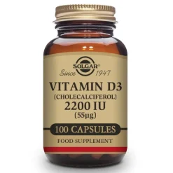 SOLGAR Vitamina D3 2200Ui (55Mcg) (Colecalciferol) 100 Cápsulas Vegetales