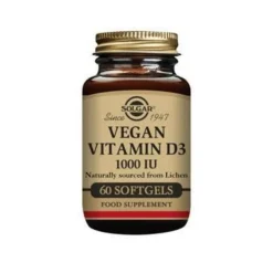 Solgar Vitamina D3 Vegana 1000 UI 60 Cápsulas