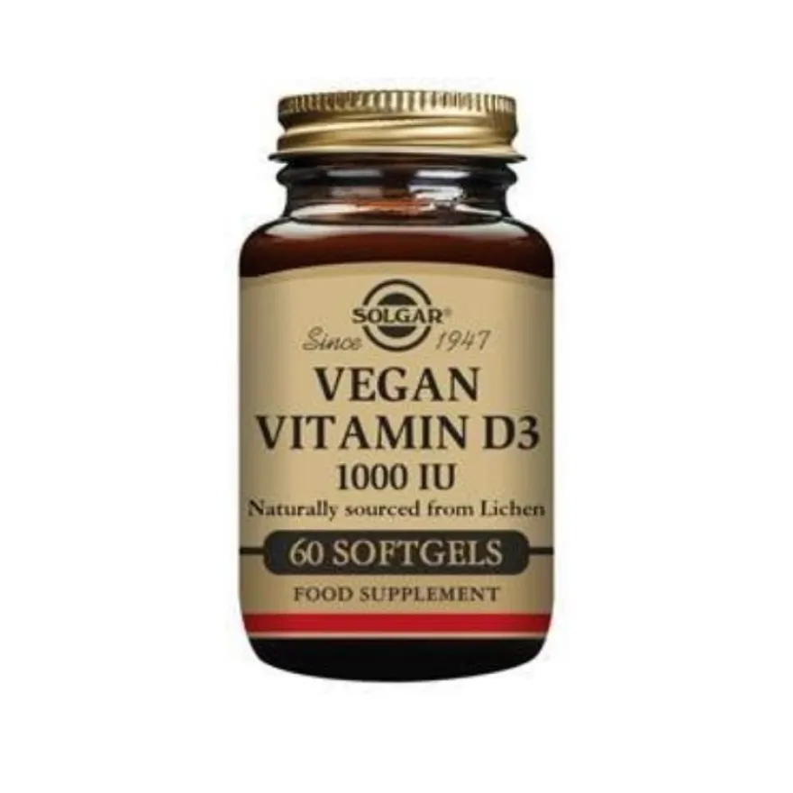 Solgar Vitamina D3 Vegana 1000 UI 60 Cápsulas