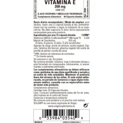 SOLGAR Vitamina E 400 UI (268 mg) 50 cápsulas blandas