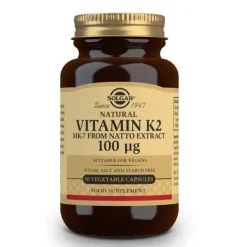 SOLGAR Vitamina K2 100μg con MK-7 Natural (Extracto de Natto) 50 Cápsulas Vegetales