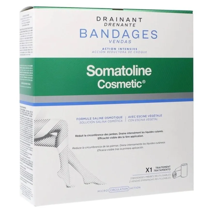 SOMATOLINE Vendas Reductoras Drenantes 2 Unidades Reutilizables