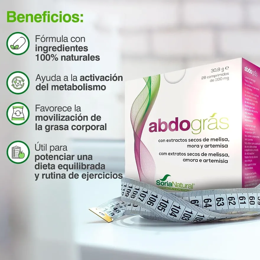 Soria Natural Abdogras 1050 mg 28 Comprimidos
