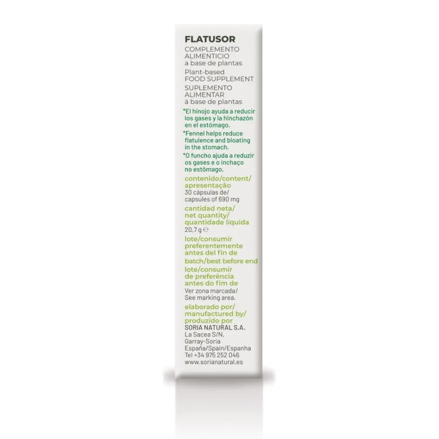 Soria Natural 17-C Flatusor 30 Caps Liberacion Prolongada