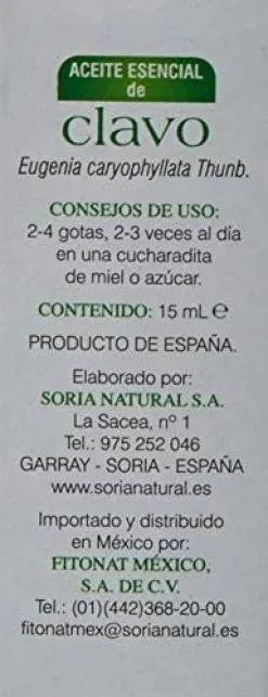 Soria Natural Esencia De Clavo 15 ml