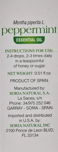 Soria Natural Esencia De Menta 15 ml