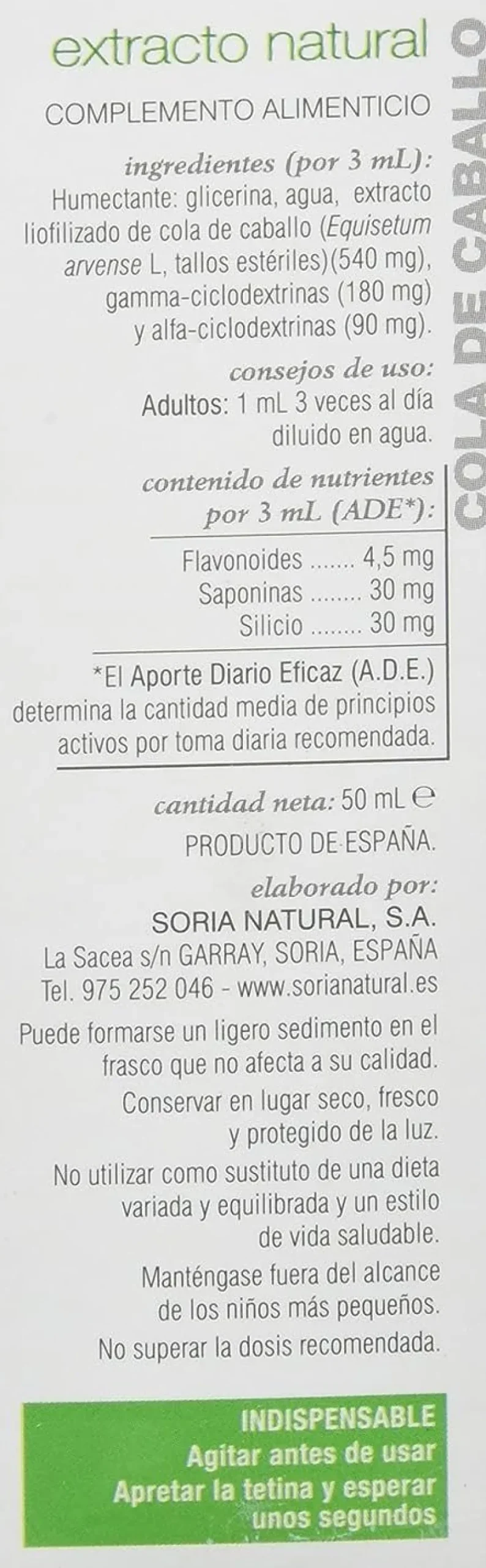 Soria Natural Extracto Cola Caballo S. XXI 50 ml