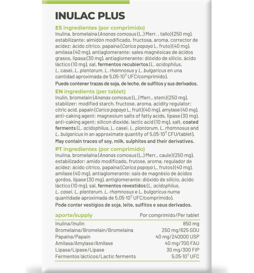 Soria Natural Inulac Plus 30 Tabletas