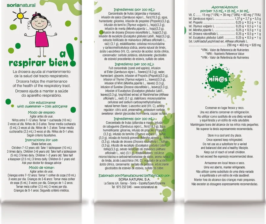 Soria Natural Jarabe Infantil A Respirar Bien 150 ml
