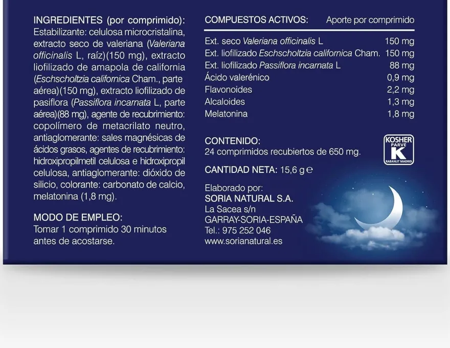 Soria Natural Sedaner Sueño 24 Cápsulas