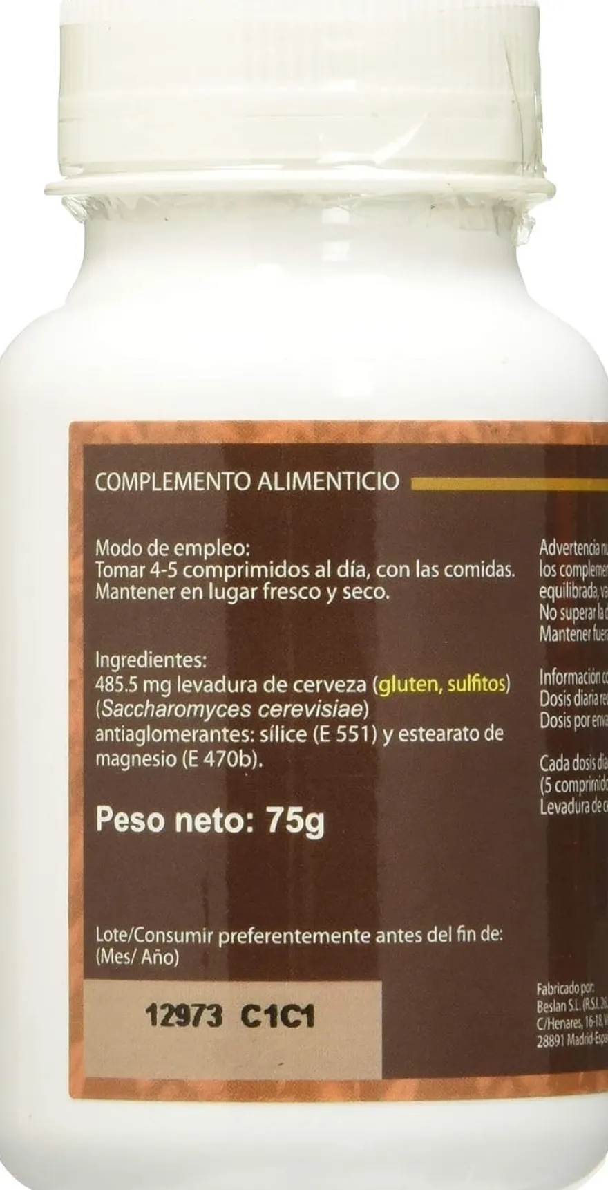 Sotya Beslan Levadura Cerveza 500 Mg 150 Comprimidos