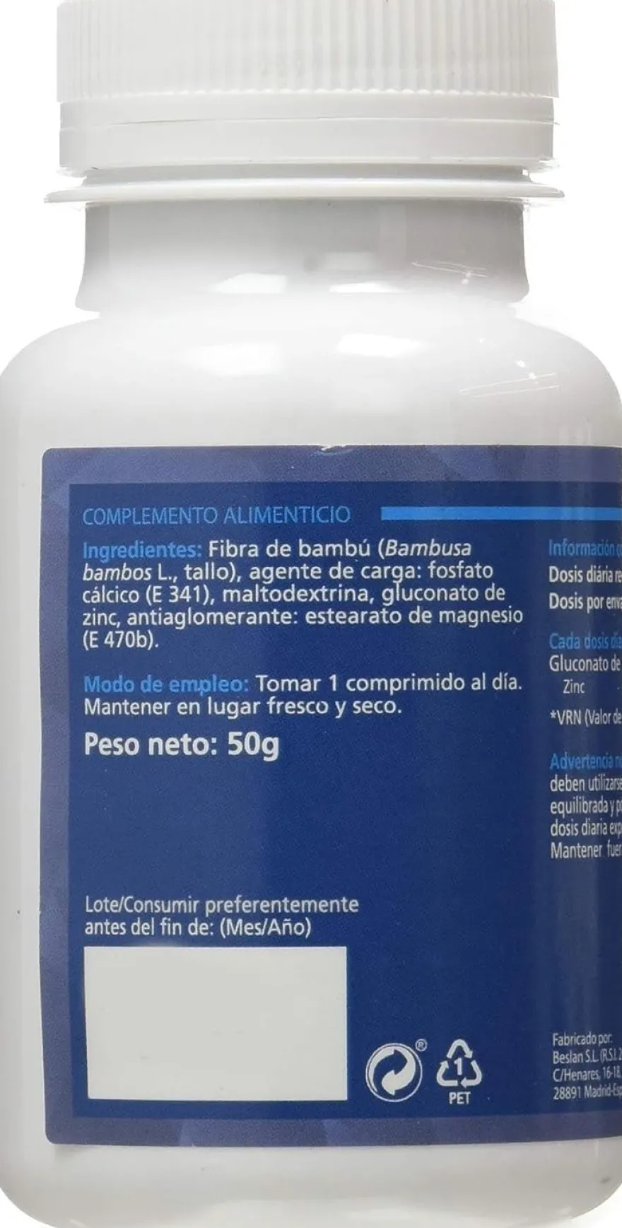 Sotya Beslan Zinc 500 Mg 100 Comprimidos