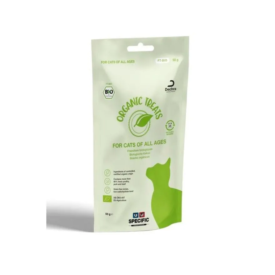 Specific Ft-Bio Golosinas Ecológicas para Gatos 8 bolsas de 50g