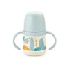 SUAVINEX Biberón First 150ml con Asas y Boquilla Antiderrame +4M (Bosque Azul)