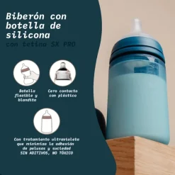 SUAVINEX Biberón Silicona Tetina SX Pro Flujo Medio Beige 240 ml