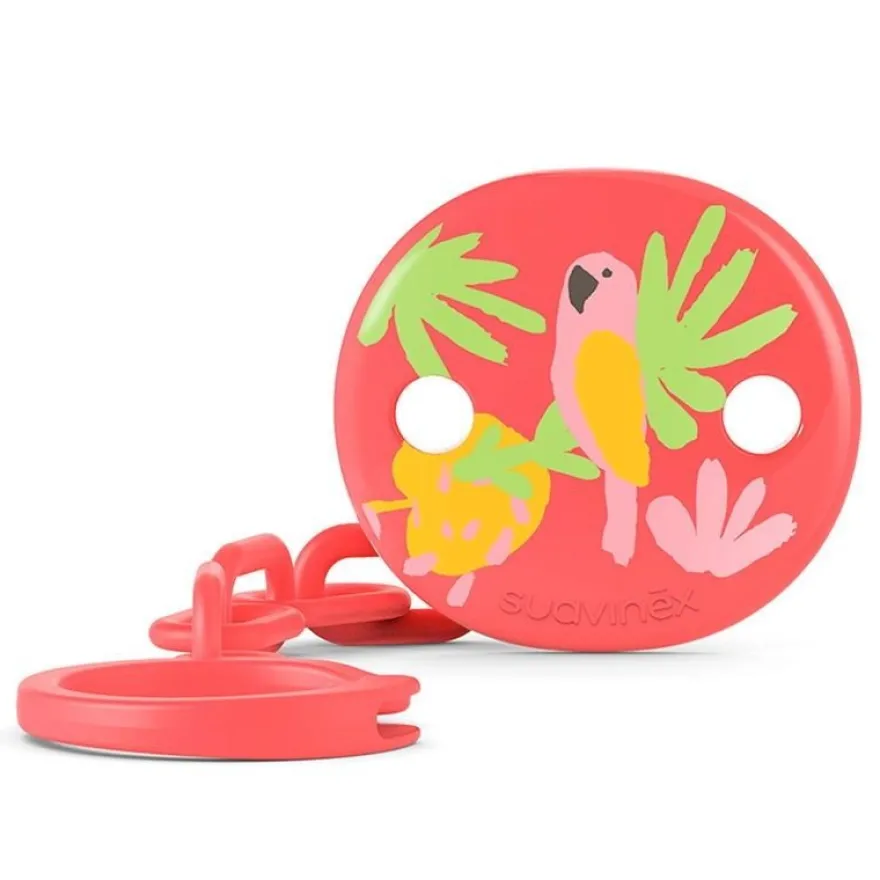 SUAVINEX Broche de Pinza Decorado (Loro Rosa) +0m
