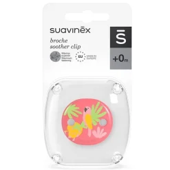 SUAVINEX Broche de Pinza Decorado (Loro Rosa) +0m