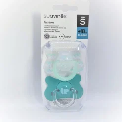 SUAVINEX Chupete Fusion Tetina Anatómica Silicona +18M 2ud (Verde Ondas y Ardilla)