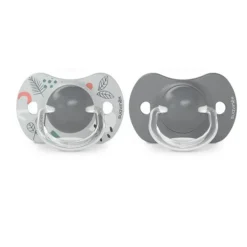 SUAVINEX Chupete SX Pro Tetina Fisiológica Silicona 18+ Meses 2 Unidades (Hoja Gris)