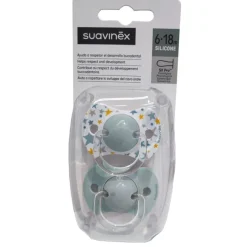 SUAVINEX Chupete SX Pro Tetina Fisiológica Silicona 6-18 Meses 2 Unidades (Estrellas-Azul)