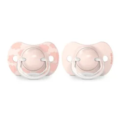 SUAVINEX Chupete SX Pro Tetina Fisiológica Silicona 0-6 Meses 2 Unidades (Nubes Rosa)
