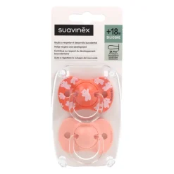 SUAVINEX Chupete Tetina Anatómica Silicona +18 Meses x2 (Rosa)
