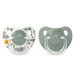 SUAVINEX Chupete Tetina Anatómica Silicona 6-18 Meses x2 (Verde y Blanco)
