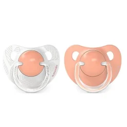 SUAVINEX Chupete Tetina Anatómica Silicona 6-18 Meses x2 (Rosa y Blanco)