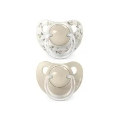 SUAVINEX Chupete Tetina Anatómica Silicona +18 Meses x2 (Beige Cerezas)