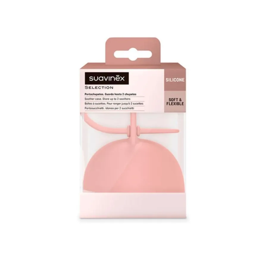 SUAVINEX Portachupetes de Silicona Rosa 1 ud